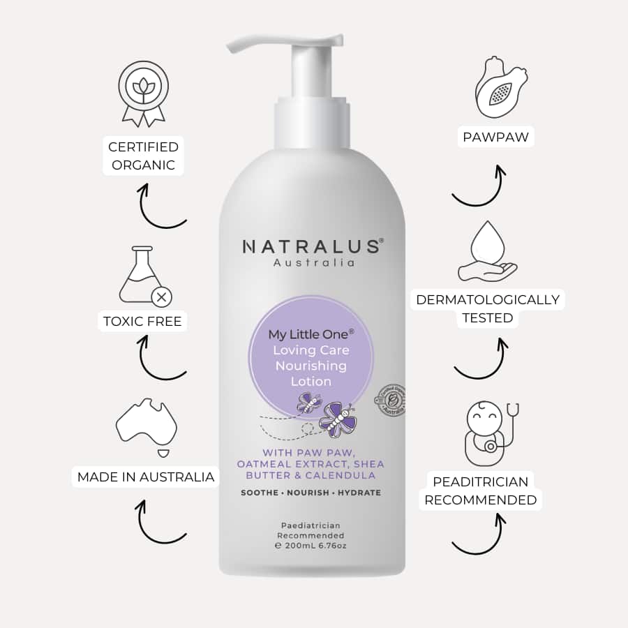 Gentle nourishing lotion for infants with Oatmeal Extract Australia