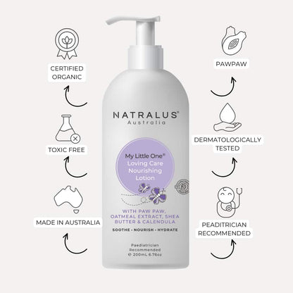 Gentle nourishing lotion for infants with Oatmeal Extract Australia