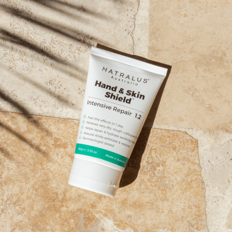 Natralus Hand &amp; Skin Shield Intensive Repair cream for dry, cracked hands – restores, hydrates &amp; protects Aussie skin.
