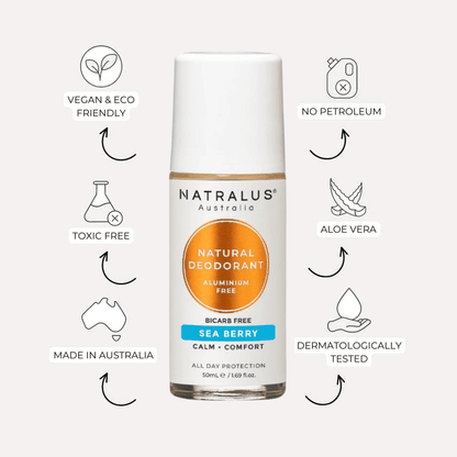 Natural Deodorant with Sea Berry for sensitive skin - Aluminum and Bicarb Free