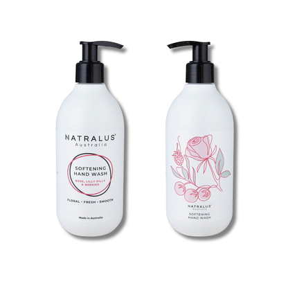 Natralus Softening Hand Wash Rose &amp; Lilly Pilly – natural sulphate-free hand wash with coconut-derived cleansers, locks in moisture, stylish peel &amp; reveal design – Australian skincare