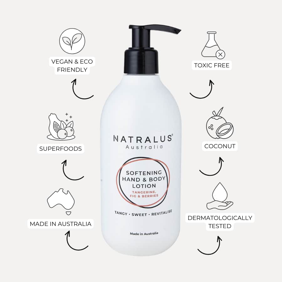 Natural Softening hand and body lotion with tangerine and fig fragrance