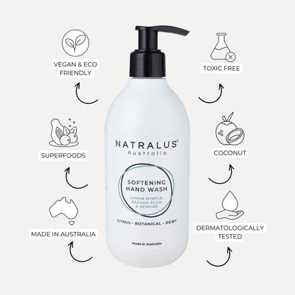 Moisturising and Paraben-free hand wash and lotion with botanical lemon myrtle and Kakadu plum