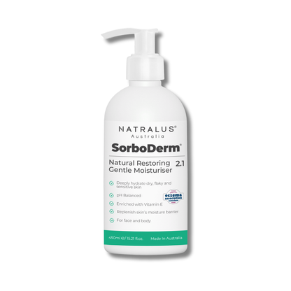 SorboDerm Natural Restoring Gentle Moisturiser 2.1 – vegan alternative to sorbolene cream for dry, eczema &amp; psoriasis-prone skin.